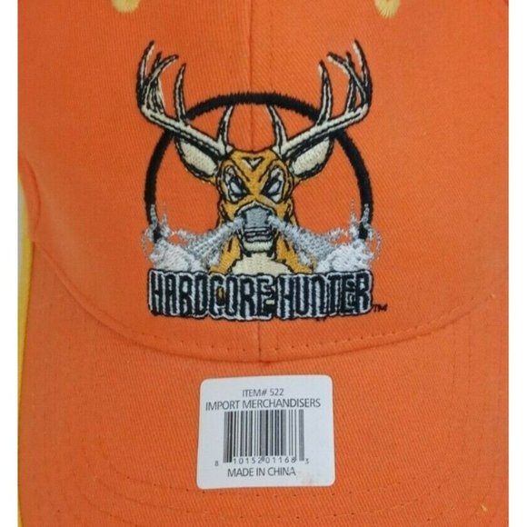 New HardCore Hunter Orange Embroidered Adjustable Baseball Cap - Picture 2 of 6